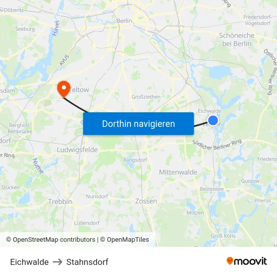 Eichwalde to Stahnsdorf map