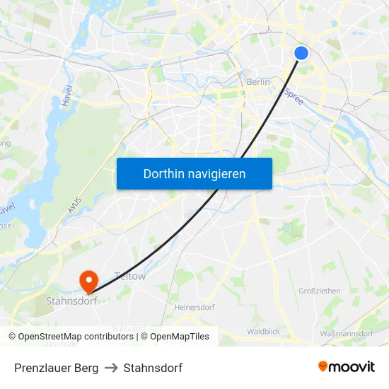 Prenzlauer Berg to Stahnsdorf map
