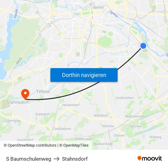 S Baumschulenweg to Stahnsdorf map