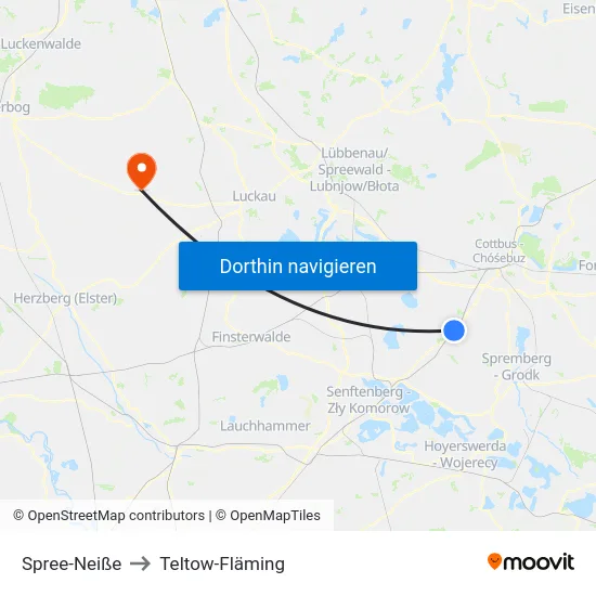 Spree-Neiße to Teltow-Fläming map