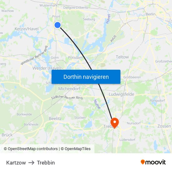 Kartzow to Kartzow map