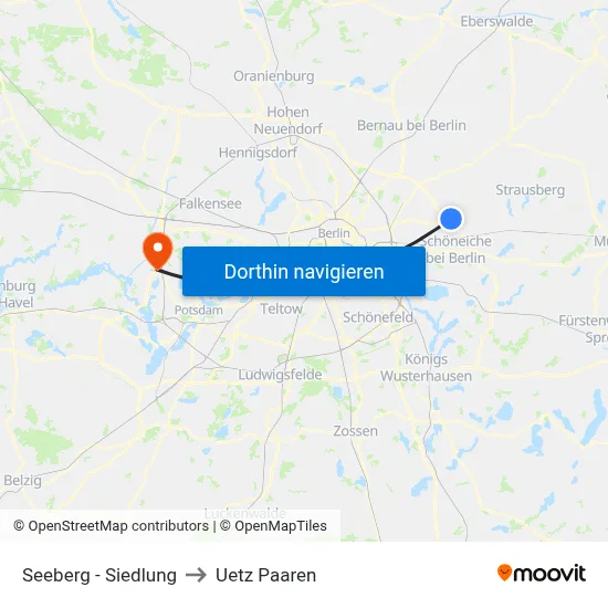 Seeberg - Siedlung to Uetz Paaren map
