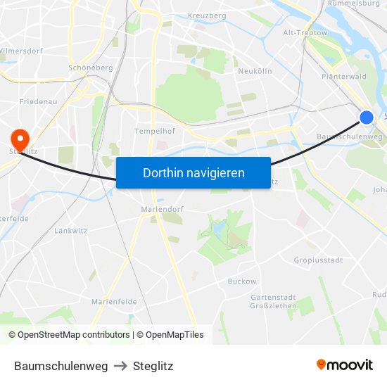 Baumschulenweg to Steglitz map