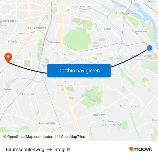 Baumschulenweg to Steglitz map