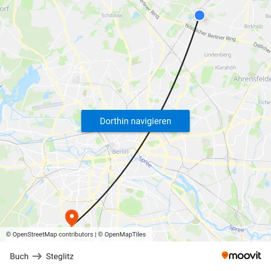 Buch to Steglitz map