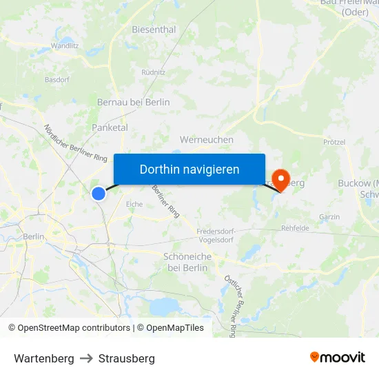 Wartenberg to Strausberg map