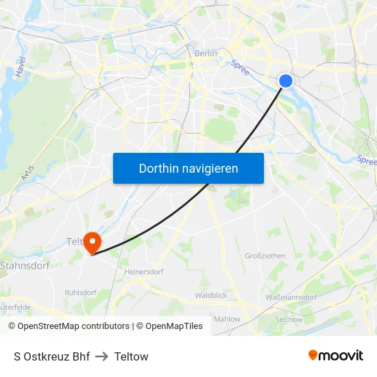 S Ostkreuz Bhf to Teltow map
