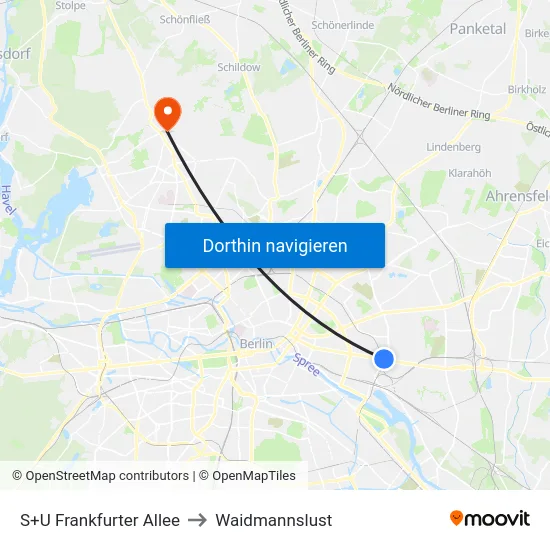 S+U Frankfurter Allee to Waidmannslust map