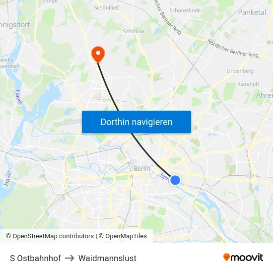 S Ostbahnhof to Waidmannslust map