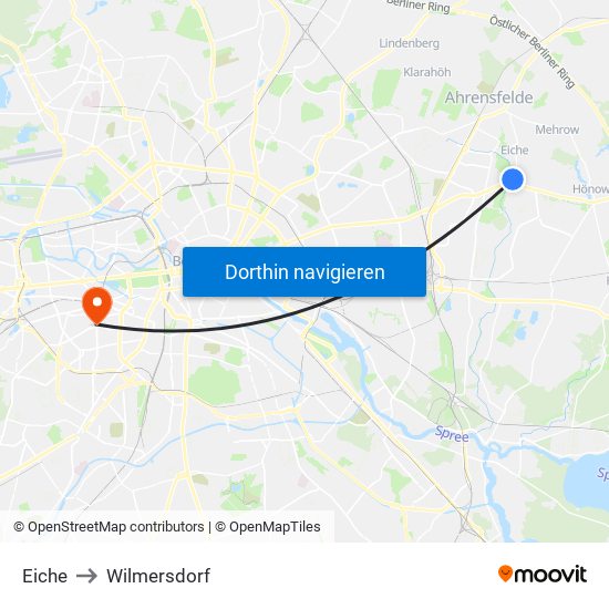 Eiche to Wilmersdorf map