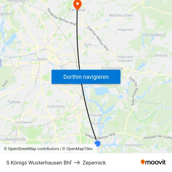 S Königs Wusterhausen Bhf to Zepernick map