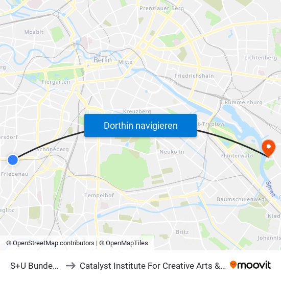 S+U Bundesplatz to Catalyst Institute For Creative Arts & Technology map