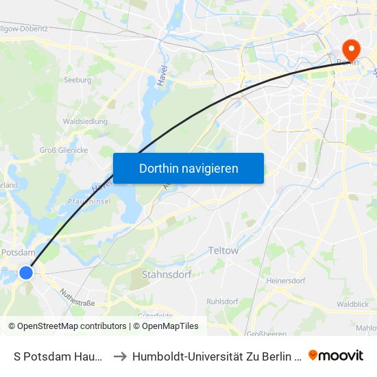 S Potsdam Hauptbahnhof to Humboldt-Universität Zu Berlin - Campus Mitte map