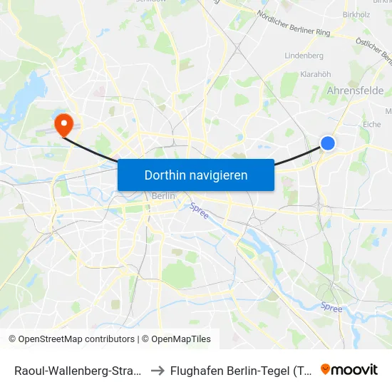 Raoul-Wallenberg-Straße to Flughafen Berlin-Tegel (Txl) map
