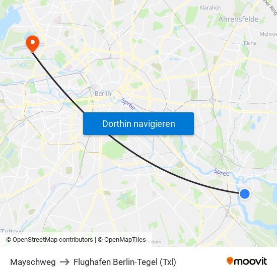 Mayschweg to Flughafen Berlin-Tegel (Txl) map