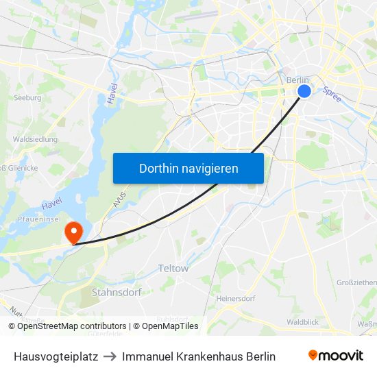 Hausvogteiplatz to Immanuel Krankenhaus Berlin map