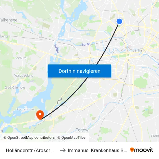 Holländerstr./Aroser Allee to Immanuel Krankenhaus Berlin map