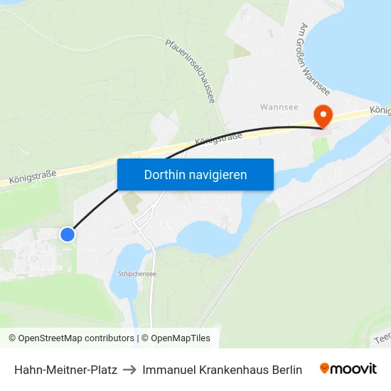 Hahn-Meitner-Platz to Immanuel Krankenhaus Berlin map