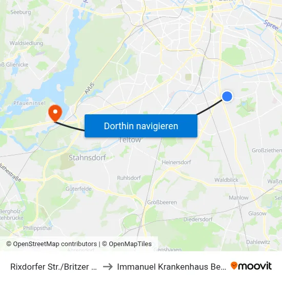 Rixdorfer Str./Britzer Str. to Immanuel Krankenhaus Berlin map