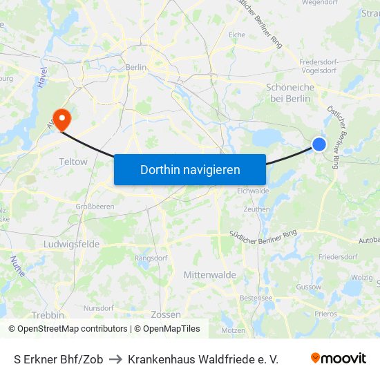 S Erkner Bhf/Zob to Krankenhaus Waldfriede e. V. map