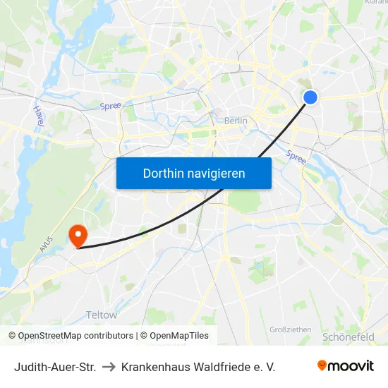 Judith-Auer-Str. to Krankenhaus Waldfriede e. V. map