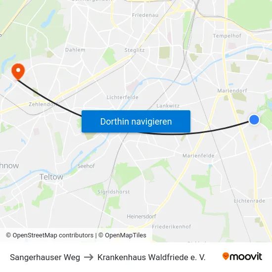 Sangerhauser Weg to Krankenhaus Waldfriede e. V. map