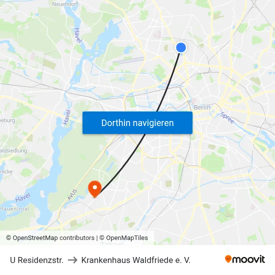 U Residenzstr. to Krankenhaus Waldfriede e. V. map