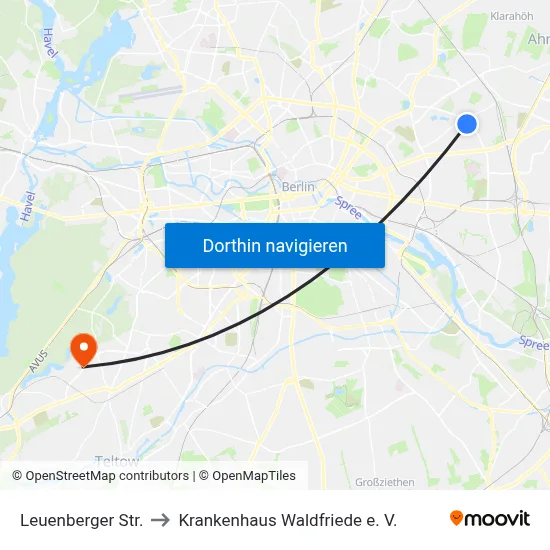 Leuenberger Str. to Krankenhaus Waldfriede e. V. map