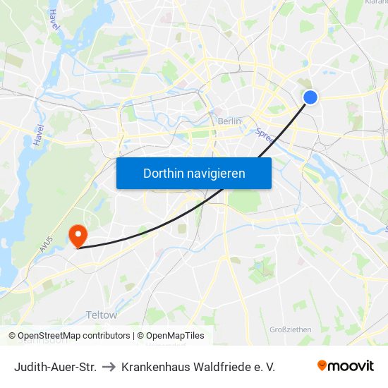 Judith-Auer-Str. to Krankenhaus Waldfriede e. V. map