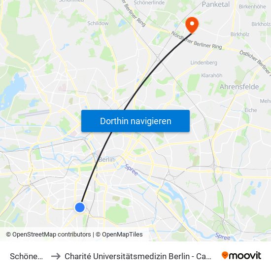 Schöneberg to Charité Universitätsmedizin Berlin -  Campus Buch map