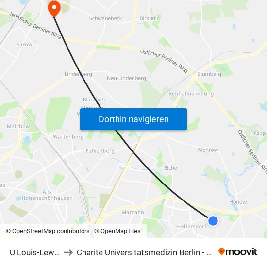 U Louis-Lewin-Str. to Charité Universitätsmedizin Berlin -  Campus Buch map