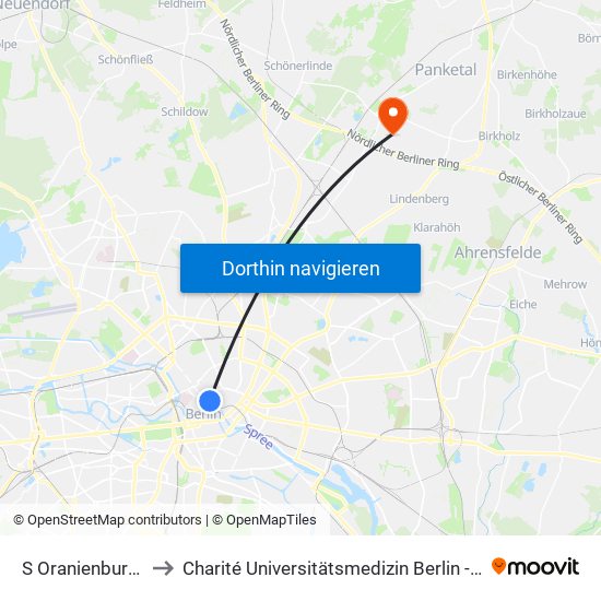 S Oranienburger Str. to Charité Universitätsmedizin Berlin -  Campus Buch map
