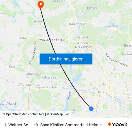 U Walther-Schreiber-Platz to Sana Kliniken Sommerfeld Helmut-Ulrici-Kliniken Kremmen OT map