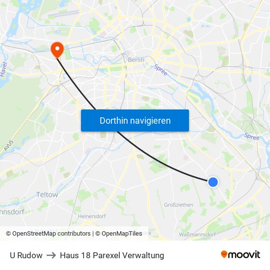 U Rudow to Haus 18 Parexel Verwaltung map