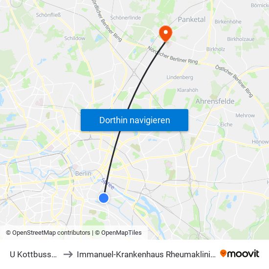 U Kottbusser Tor to Immanuel-Krankenhaus Rheumaklinik Haus 203 map