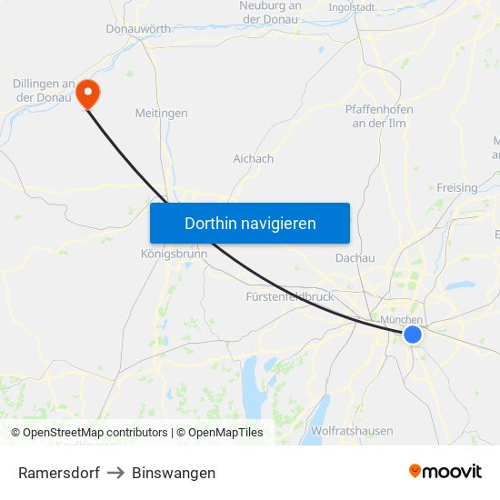 Ramersdorf to Binswangen map