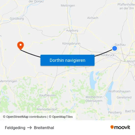 Feldgeding to Breitenthal map