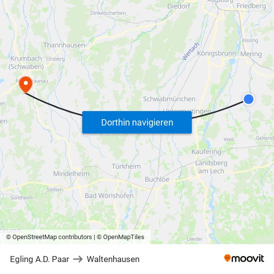 Egling A.D. Paar to Waltenhausen map