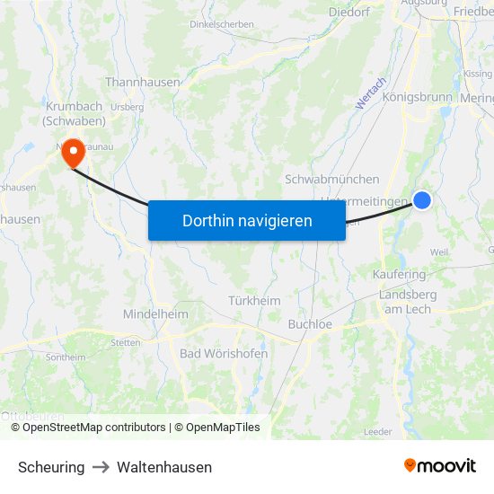 Scheuring to Waltenhausen map