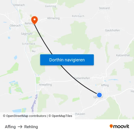 Affing to Rehling map