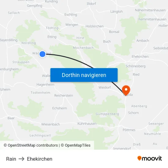 Rain to Ehekirchen map
