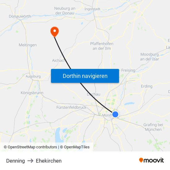 Denning to Ehekirchen map