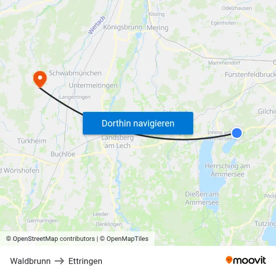 Waldbrunn to Ettringen map