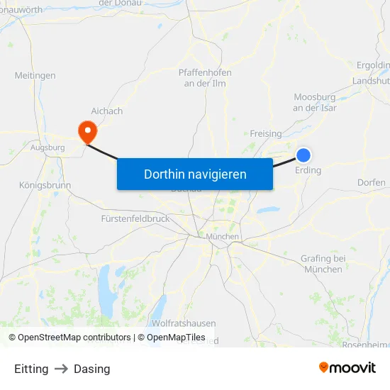 Eitting to Dasing map