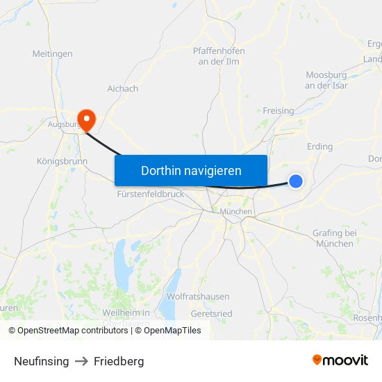 Neufinsing to Friedberg map
