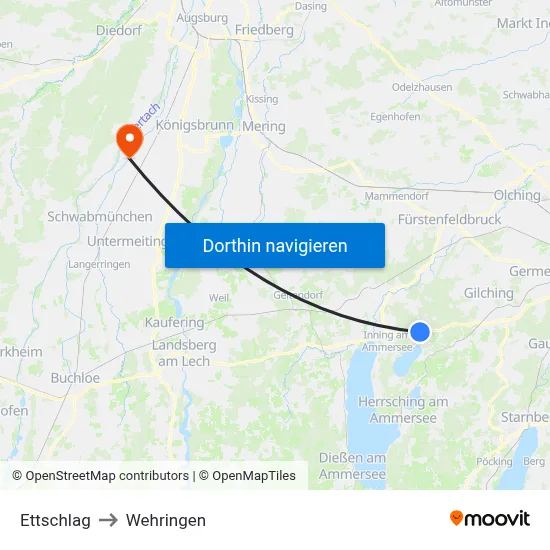 Ettschlag to Wehringen map