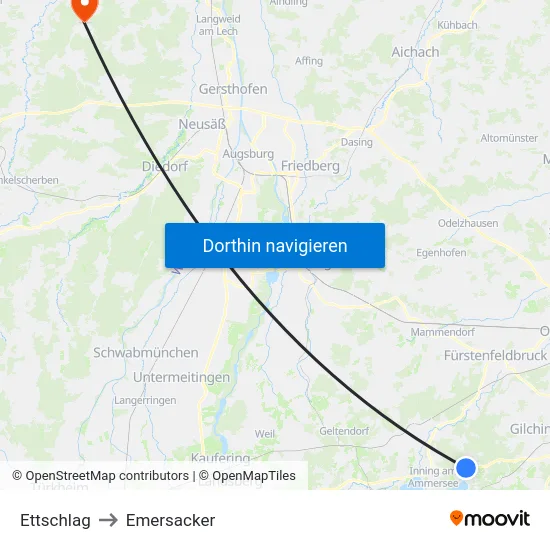 Ettschlag to Emersacker map
