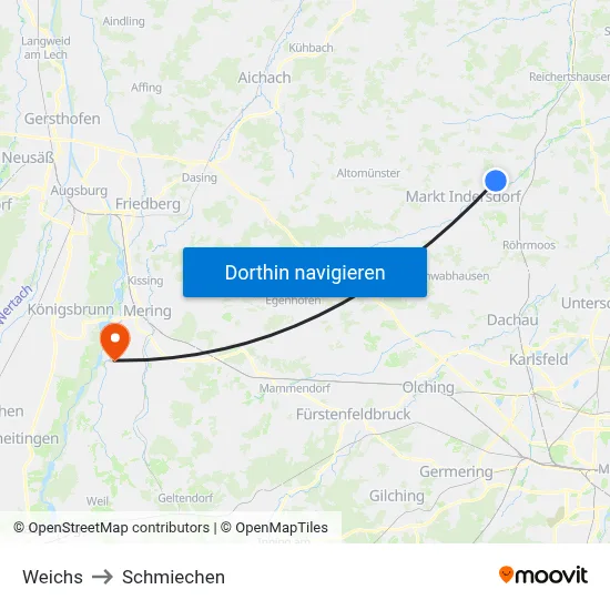 Weichs to Schmiechen map