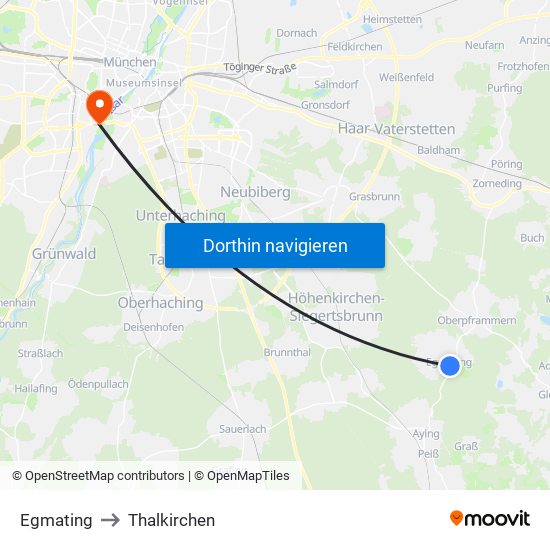 Egmating to Thalkirchen map