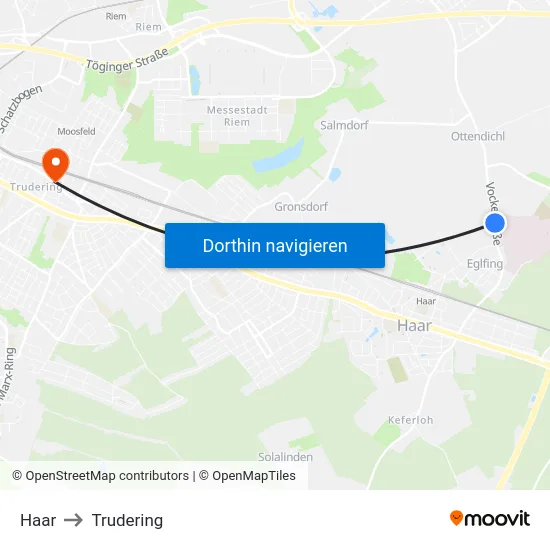 Haar to Trudering map